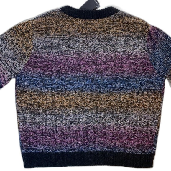 Rails Hailey Black Rainbow Wool Mohair Crewneck Sweater 2XL Balloon Sleeves NWT - Picture 3 of 11